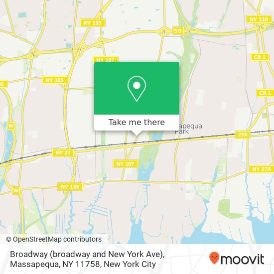 Mapa de Broadway (broadway and New York Ave), Massapequa, NY 11758