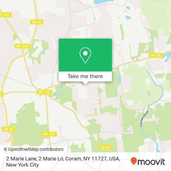 Mapa de 2 Marie Lane, 2 Marie Ln, Coram, NY 11727, USA