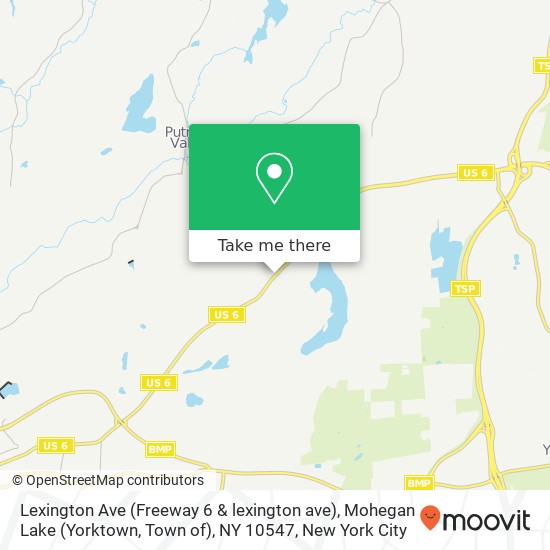 Mapa de Lexington Ave (Freeway 6 & lexington ave), Mohegan Lake (Yorktown, Town of), NY 10547