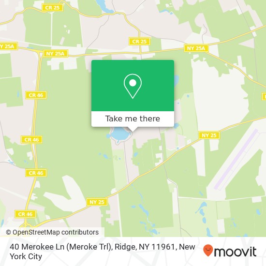 Mapa de 40 Merokee Ln (Meroke Trl), Ridge, NY 11961