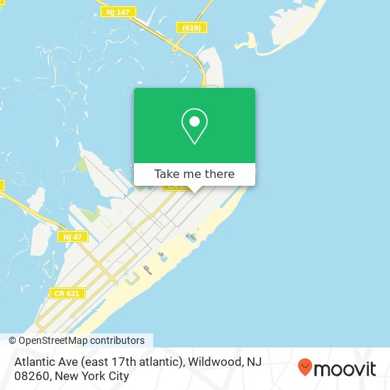 Atlantic Ave (east 17th atlantic), Wildwood, NJ 08260 map