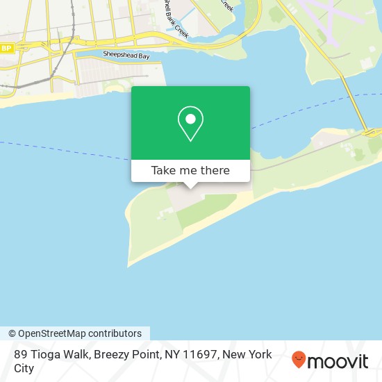 Mapa de 89 Tioga Walk, Breezy Point, NY 11697