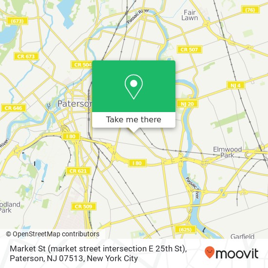 Market St (market street intersection E 25th St), Paterson, NJ 07513 map
