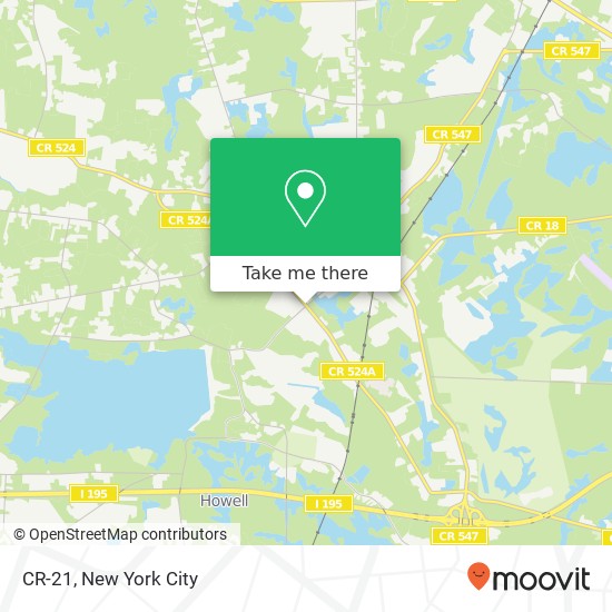 Mapa de CR-21, Farmingdale, NJ 07727
