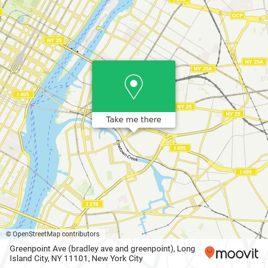 Greenpoint Ave (bradley ave and greenpoint), Long Island City, NY 11101 map