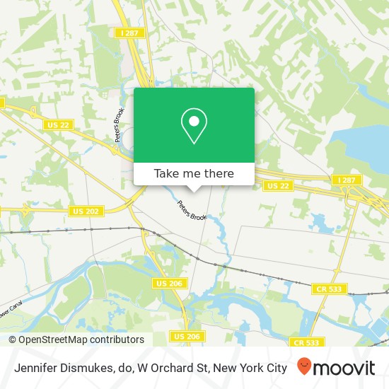 Jennifer Dismukes, do, W Orchard St map