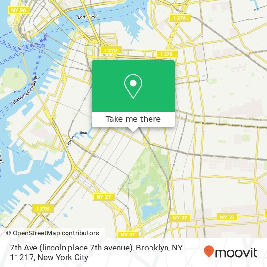 Mapa de 7th Ave (lincoln place 7th avenue), Brooklyn, NY 11217