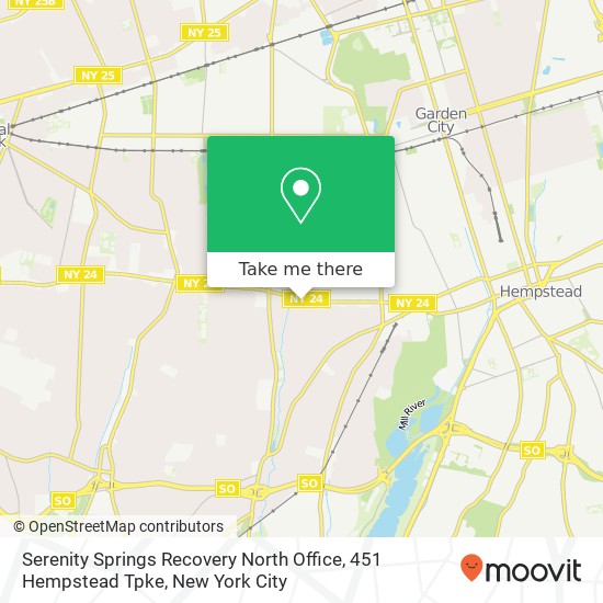 Mapa de Serenity Springs Recovery North Office, 451 Hempstead Tpke