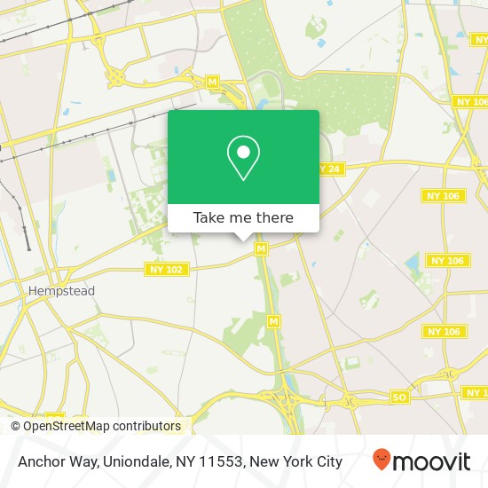 Mapa de Anchor Way, Uniondale, NY 11553