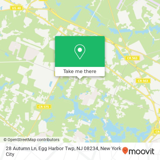 Mapa de 28 Autumn Ln, Egg Harbor Twp, NJ 08234