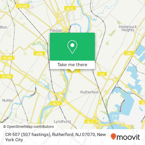 CR-507 (507 hastings), Rutherford, NJ 07070 map