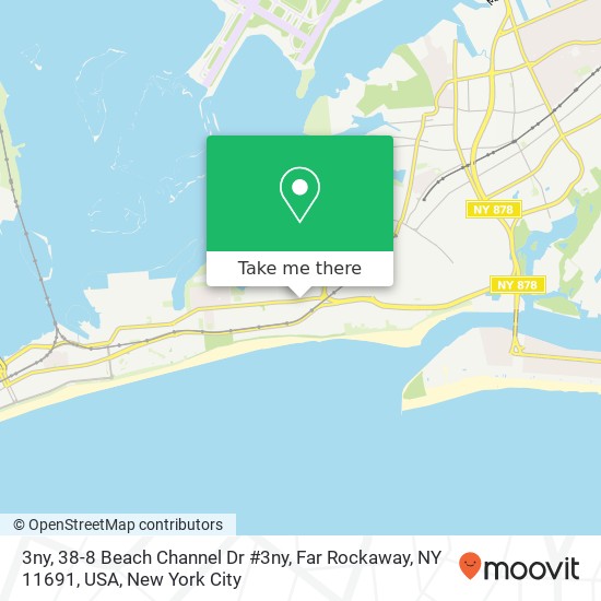 Mapa de 3ny, 38-8 Beach Channel Dr #3ny, Far Rockaway, NY 11691, USA