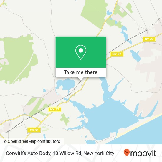 Mapa de Corwith's Auto Body, 40 Willow Rd