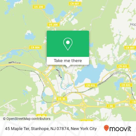 Mapa de 45 Maple Ter, Stanhope, NJ 07874