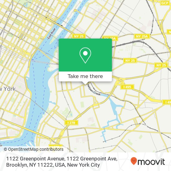 1122 Greenpoint Avenue, 1122 Greenpoint Ave, Brooklyn, NY 11222, USA map
