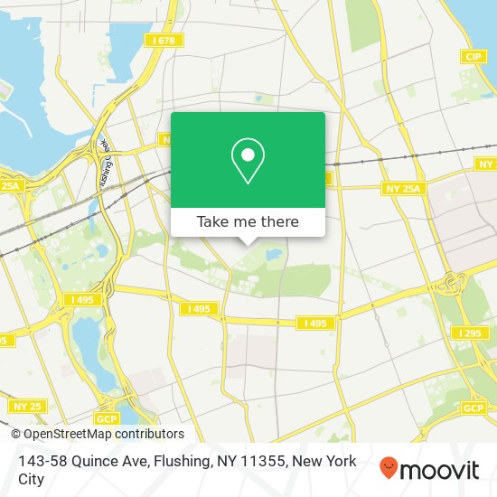 143-58 Quince Ave, Flushing, NY 11355 map