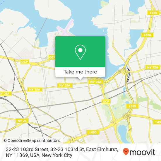 Mapa de 32-23 103rd Street, 32-23 103rd St, East Elmhurst, NY 11369, USA