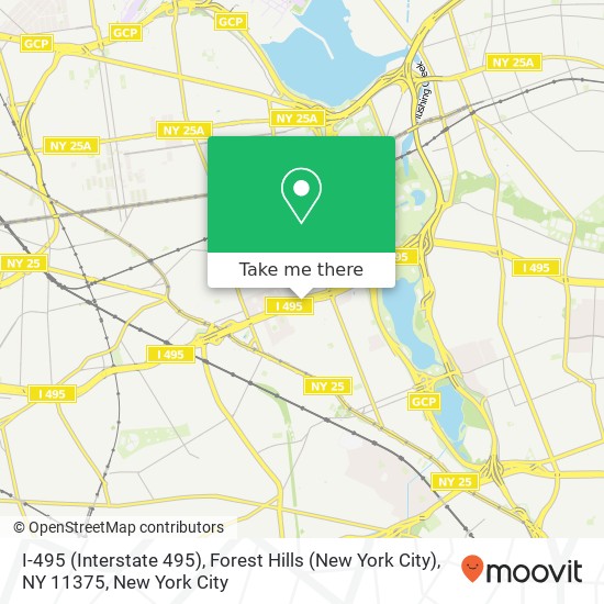 I-495 (Interstate 495), Forest Hills (New York City), NY 11375 map