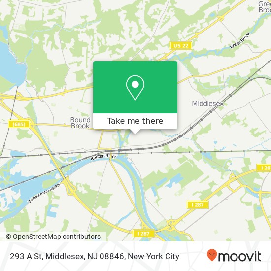 Mapa de 293 A St, Middlesex, NJ 08846