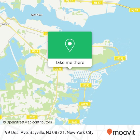 Mapa de 99 Deal Ave, Bayville, NJ 08721