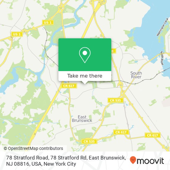 78 Stratford Road, 78 Stratford Rd, East Brunswick, NJ 08816, USA map