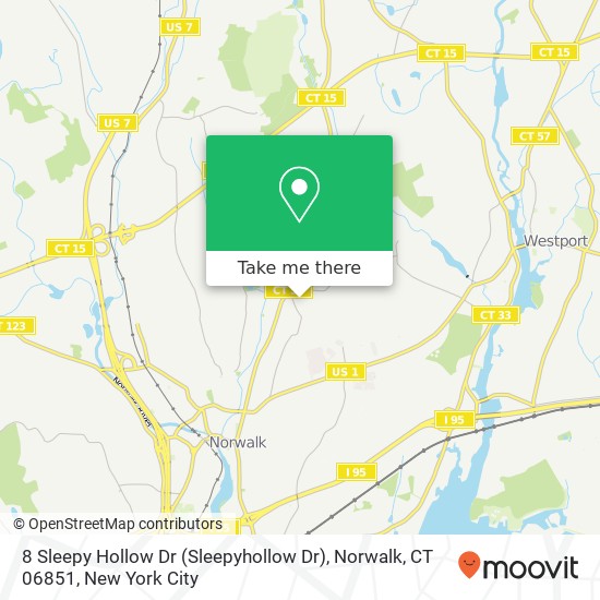 Mapa de 8 Sleepy Hollow Dr (Sleepyhollow Dr), Norwalk, CT 06851