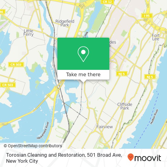 Mapa de Torosian Cleaning and Restoration, 501 Broad Ave