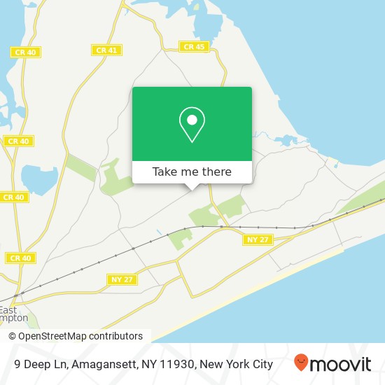 Mapa de 9 Deep Ln, Amagansett, NY 11930