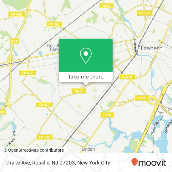 Drake Ave, Roselle, NJ 07203 map