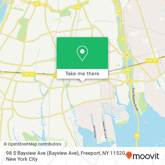 Mapa de 98 S Bayview Ave (Bayview Ave), Freeport, NY 11520