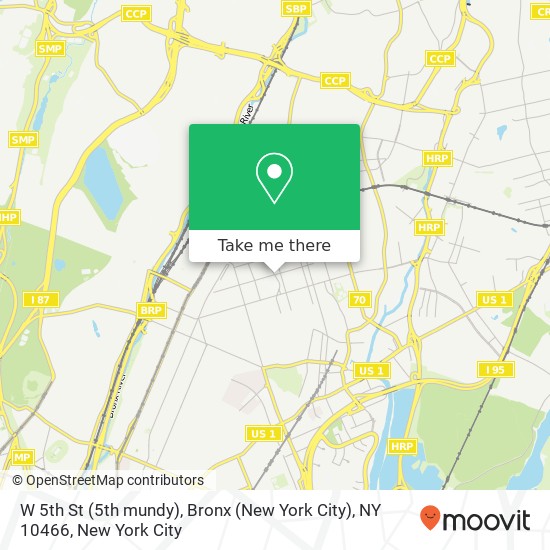 W 5th St (5th mundy), Bronx (New York City), NY 10466 map