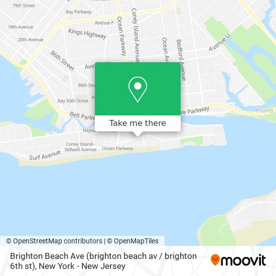 Mapa de Brighton Beach Ave (brighton beach av / brighton 6th st)