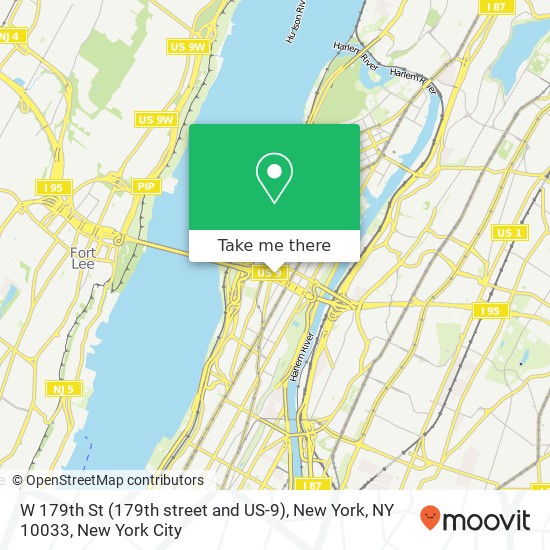 Mapa de W 179th St (179th street and US-9), New York, NY 10033