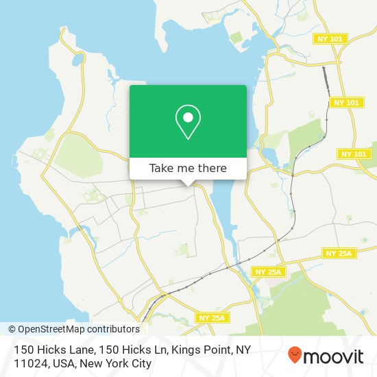 Mapa de 150 Hicks Lane, 150 Hicks Ln, Kings Point, NY 11024, USA