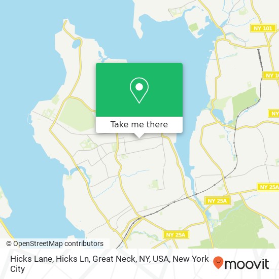 Mapa de Hicks Lane, Hicks Ln, Great Neck, NY, USA