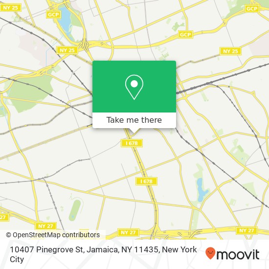 Mapa de 10407 Pinegrove St, Jamaica, NY 11435