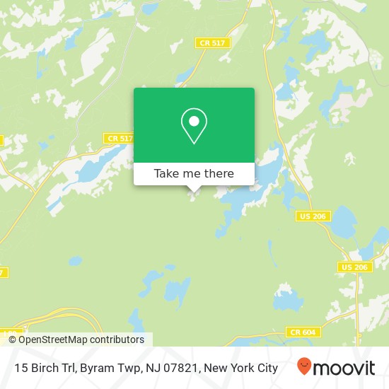 Mapa de 15 Birch Trl, Byram Twp, NJ 07821