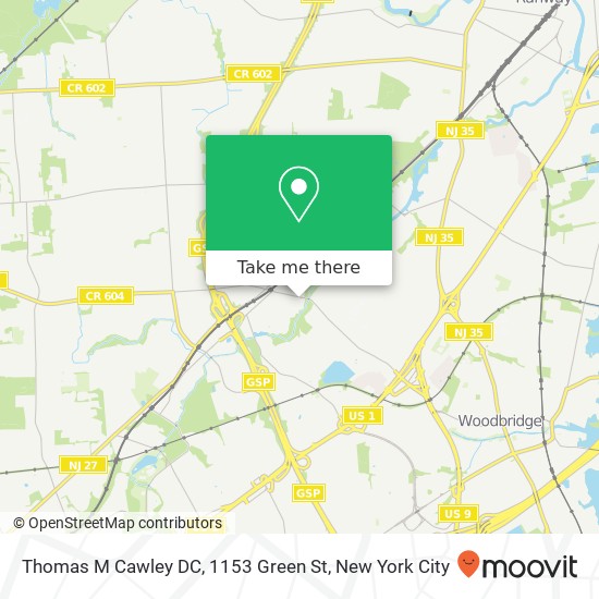 Mapa de Thomas M Cawley DC, 1153 Green St