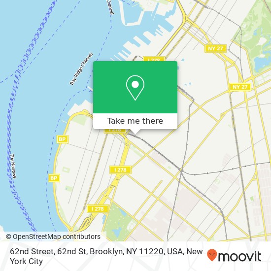 Mapa de 62nd Street, 62nd St, Brooklyn, NY 11220, USA
