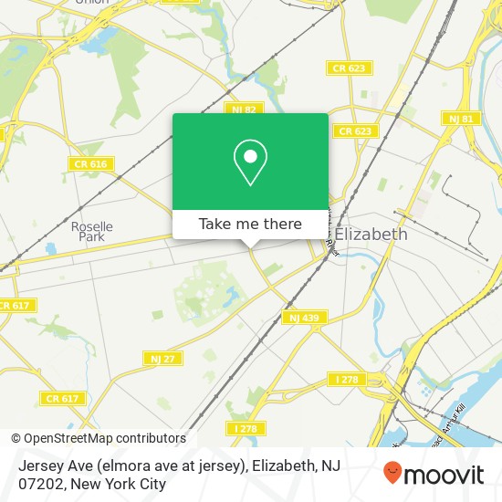 Jersey Ave (elmora ave at jersey), Elizabeth, NJ 07202 map