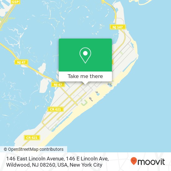 146 East Lincoln Avenue, 146 E Lincoln Ave, Wildwood, NJ 08260, USA map