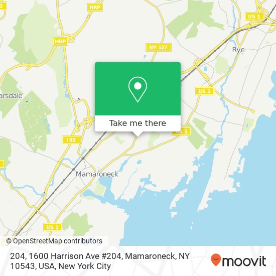 Mapa de 204, 1600 Harrison Ave #204, Mamaroneck, NY 10543, USA