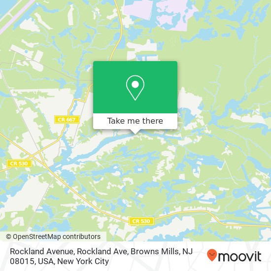 Rockland Avenue, Rockland Ave, Browns Mills, NJ 08015, USA map