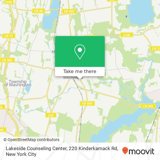 Mapa de Lakeside Counseling Center, 220 Kinderkamack Rd