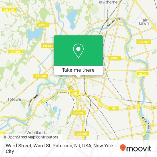 Mapa de Ward Street, Ward St, Paterson, NJ, USA