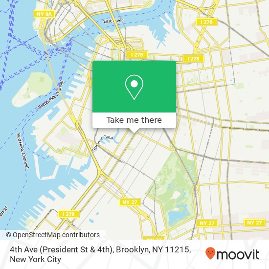 4th Ave (President St & 4th), Brooklyn, NY 11215 map