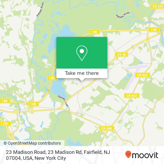 Mapa de 23 Madison Road, 23 Madison Rd, Fairfield, NJ 07004, USA