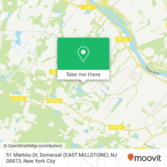 Mapa de 51 Martino Dr, Somerset (EAST MILLSTONE), NJ 08873