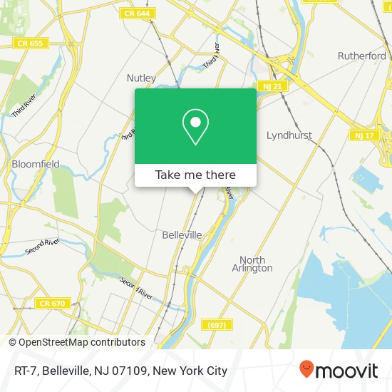 Mapa de RT-7, Belleville, NJ 07109