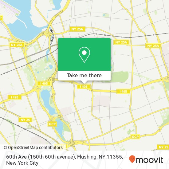 Mapa de 60th Ave (150th 60th avenue), Flushing, NY 11355
